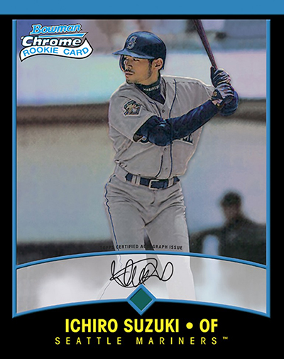 2016 Topps Authentics 2001 Bowman Chrome Ichiro Suzuki Oversized