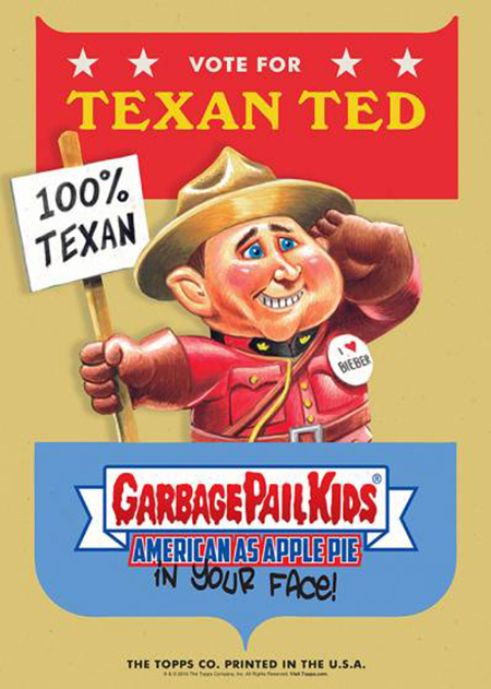 2016 Topps Garbage Pail Kids Candidate Posters Texan Ted gold