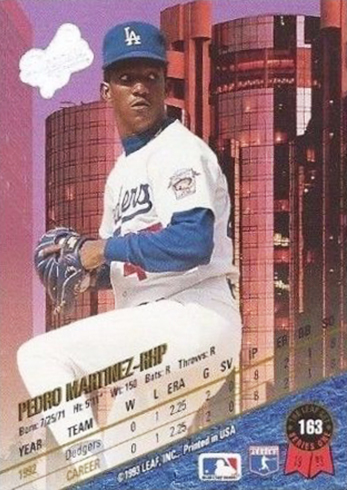 1993 Leaf Pedro Martinez Back