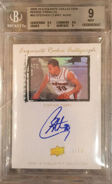 2009-10 Exquisite Rookie Parallel Stephen Curry Autograph BGS9