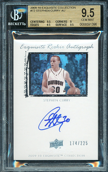 2009-10 Exquisite Stephen Curry 72 BGS 95