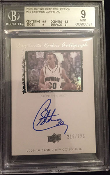 2009-10 Exquisite Stephen Curry Autograph BGS9