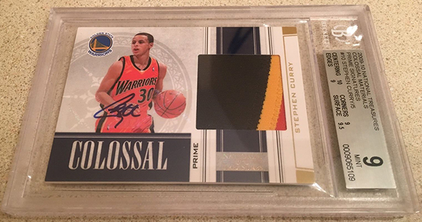 2009-10 National Treasures Colossal Patch Auto Stephen Curry BGS 9