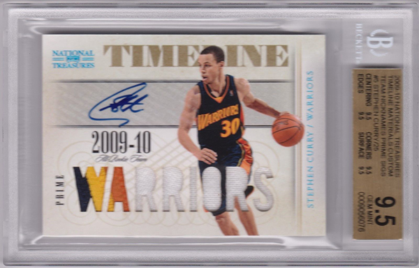 2009-10 National Treasures Timeline Prime Sigs Stephen Curry BGS 95