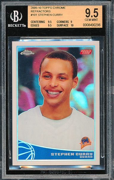 2009-10 Topps Chrome Refractor Stephen Curry BGS 9.5