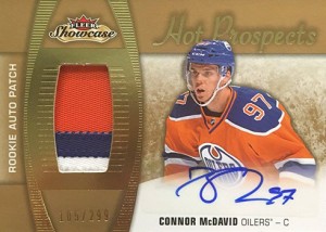 2015-16 Fleer Showcase Hockey Connor McDavid Hot Prospects Autograph Patch
