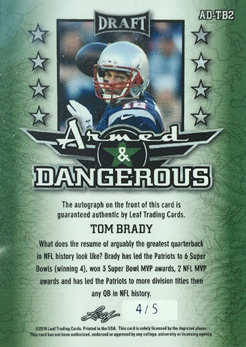 Why the 2016 Leaf Metal Tom Brady Autograph Serial Numbers Look