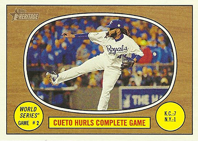 2016 Topps Heritage Error Variation 152 Cueto World Series Color