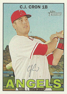 2016 Topps Heritage Error Variation 58 CJ Cron Green Bat