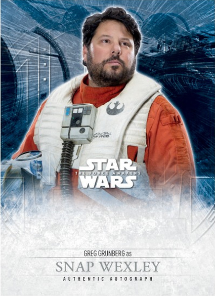 2016 Topps Star Wars The Force Awakens Autograph Mock-Ups Greg Grunberg
