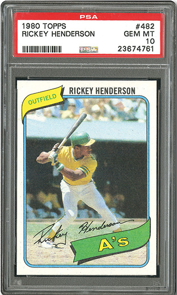 1980 Topps Rickey Henderson Rookie Card PSA 10