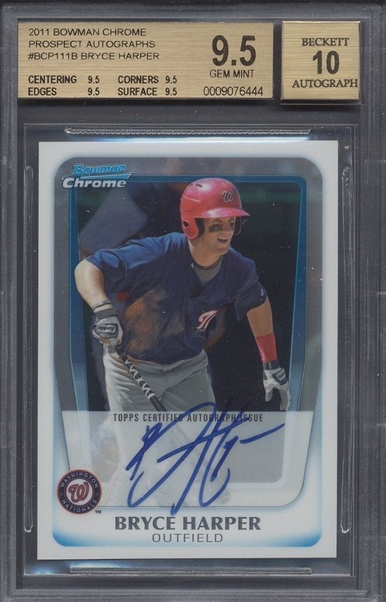 Bryce Harper Rookie Card 2011 Bowman Bowman's Best Prospects #BBP51 BGS 9.5