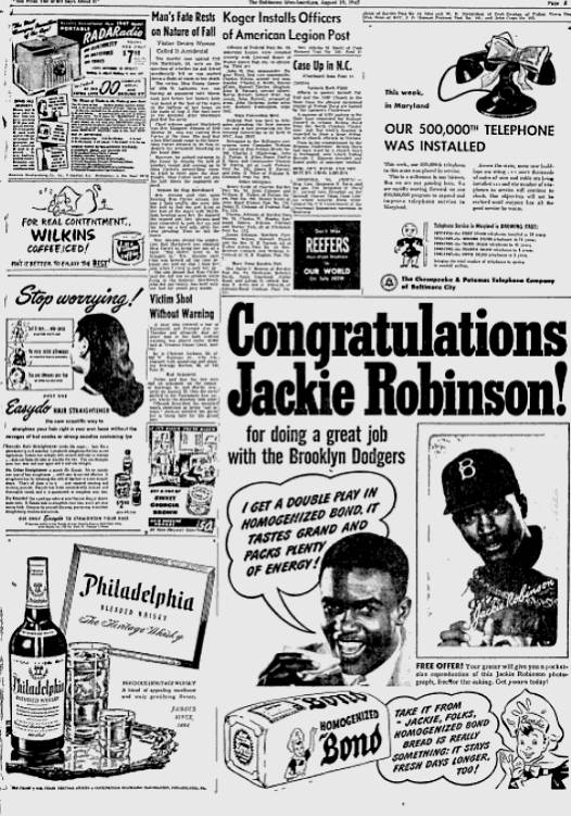 Sold at Auction: Jackie Robinson Bond Bread advertising poster c