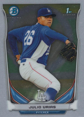 2016 Topps Gold Label Class 2 Red 62 Julio Urias Rookie 15/50