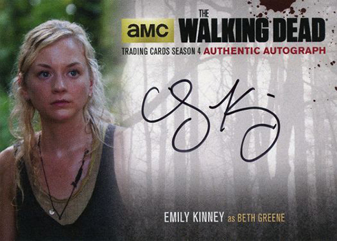 2016 Cryptozoic Walking Dead Season 4 Part 1 Autographs Emily Kinney