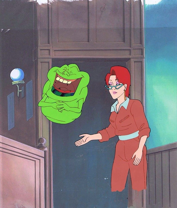 Real Ghostbusters Cel Slimer Janine