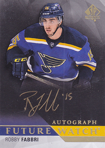 2015-16 SP Authentic Black Gold Ink Future Watch Autograph 250 Robby Fabbri