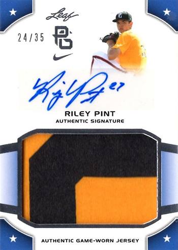 2015 Leaf Perfect Game Autographed Patch Riley Pint