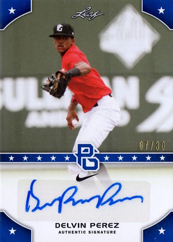 2015 Leaf Perfect Game Autographs Blue Delvin Perez