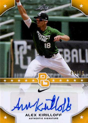 2015 Leaf Perfect Game Gold Autograph Alex Kirilloff