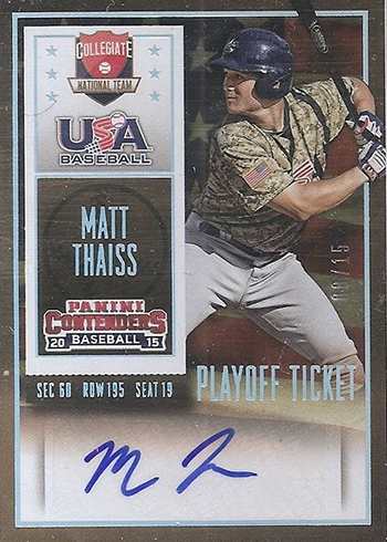 2015 Panini Contenders USA Ticket Autograph Matt Thaiss