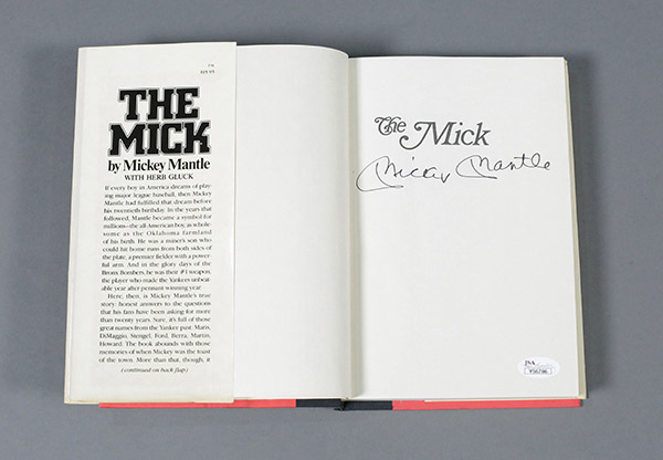 Mickey Mantle Signed Autobiography The Mick