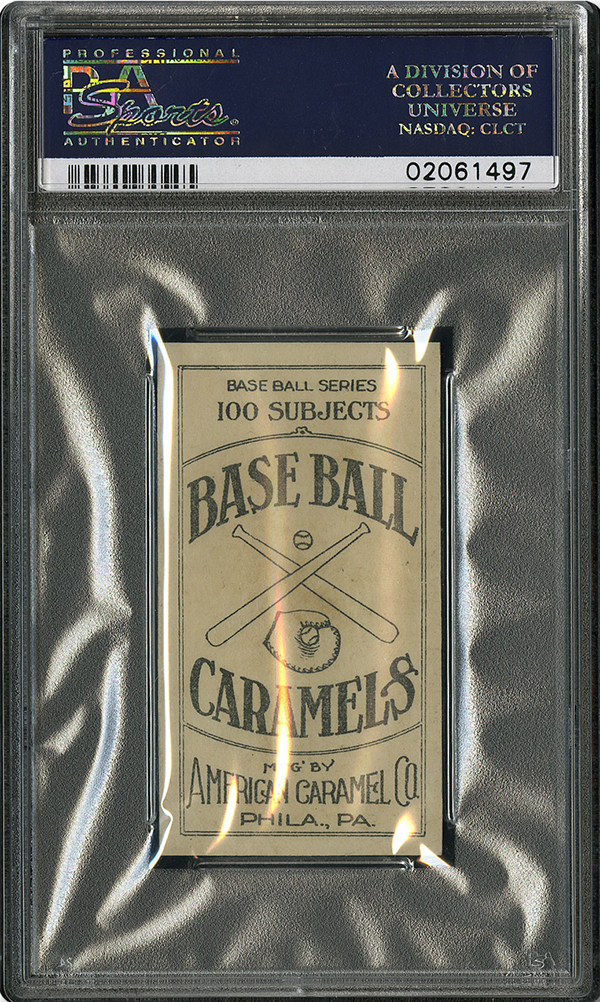 1909 E90-1 American Caramel Joe Jackson PSA 8 Reverse