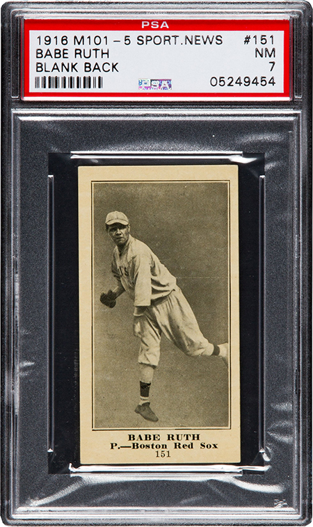 1916 M101-5 Sporting News Babe Ruth PSA 7 450