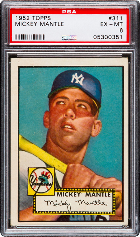 1952 Topps Mickey Mantle PSA 6 450