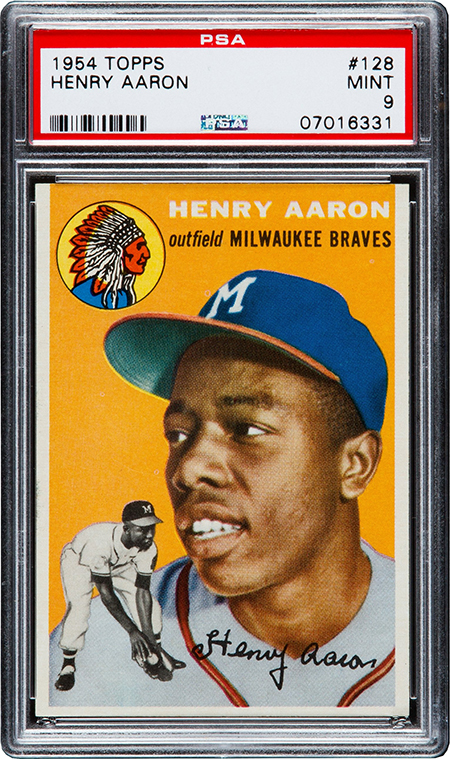 1954 Topps Hank Aaron Rookie Card PSA 9 450