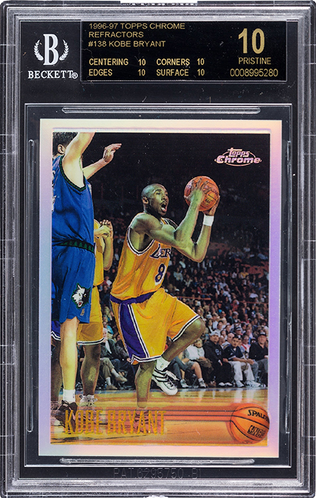 1996-97 Topps Chrome Refractor Kobe Bryant BGS 10 Black Label Heritage Aug-2016 450