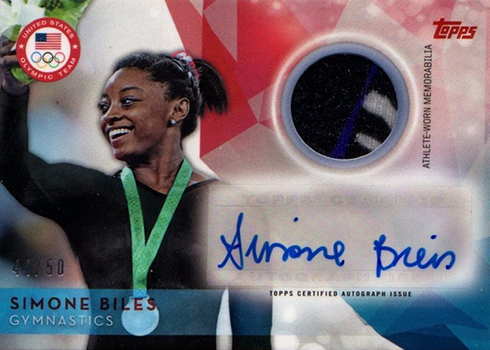 2016 Topps US Olympic Team Autographed Relic Simone Biles