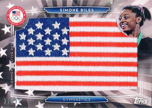 2016 Topps US Olympic Team Flag Patch Simone Biles