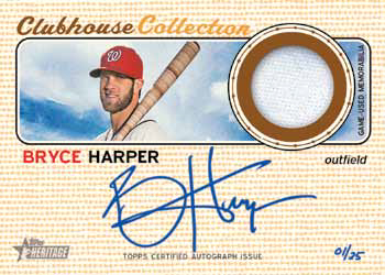 2017 Topps Heritage Baseball Clubhouse Collection Autograph Relic