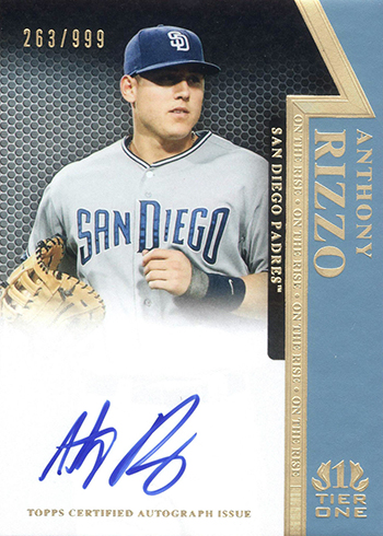 2011 Topps Tier One On the Rise Autographs Anthony Rizzo