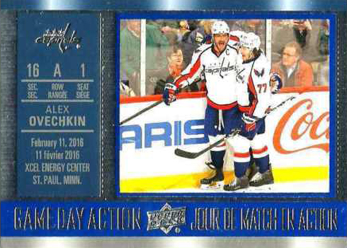 2016-17 Upper Deck Tim Hortons Hockey Game Day Action Alex Ovechkin