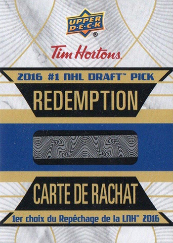 2016-17 Upper Deck Tim Hortons Hockey Draft Redmeption