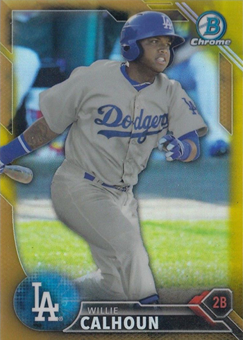 2016 Bowman Chrome Prospects Gold Refractors Willie Calhoun