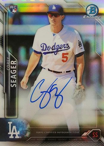 Cory Seager Rookie Card 2012 Corey Seager Bowman Chrome Blue