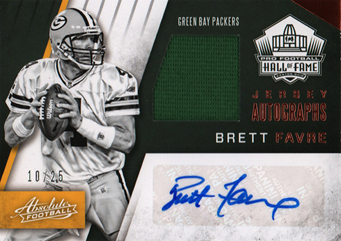 2016 Panini Absolute Football HOF Jersey Autograph Brett Favre