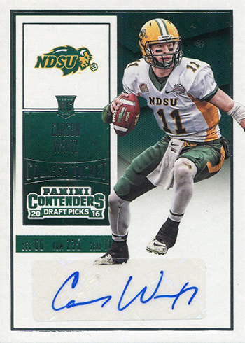 : 2017 Panini Contenders Draft Picks Passing Grades #6 Carson  Wentz North Dakota State Bison Football : Collectibles & Fine Art