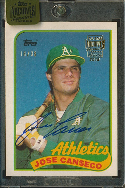 2022 Topps Archives Signature Series Jose Canseco Autograph 25/58 Athletics