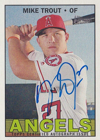 2016 Topps Heritage High Number Real One Autographs Mike Trout