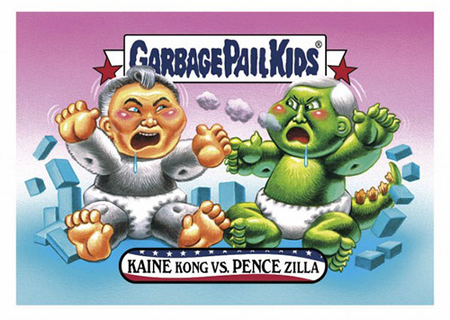 2016 Topps Garbage Pail Kids Dis-grace to the White House 12 Kaine Kong vs Pence Zilla