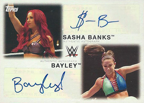 2016 Topps Heritage Dual Autographs Sasha Banks Bayley