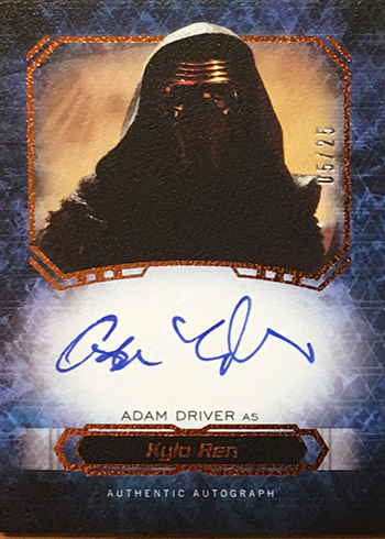2016 Topps Star Wars Masterwork Adam Driver Autograph
