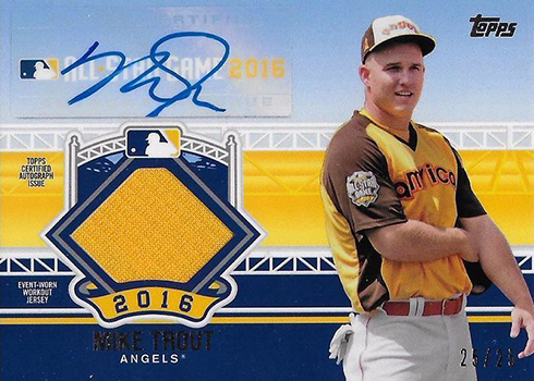 2016 Topps Update Series Baseball All-Star Stitches Autographs Mike Trout