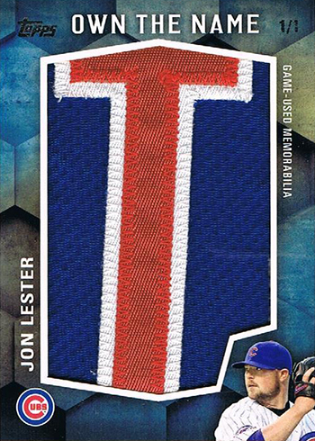 2016 Topps Update Series Baseball Own the Name Patch Jon Lester