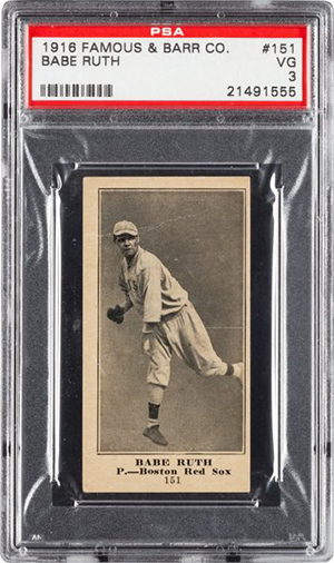 1916 Famous and Barr Co Babe Ruth PSA 3 Heritage Nov-2016