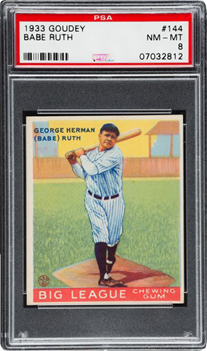 1933 Goudey Babe Ruth 144 PSA 8